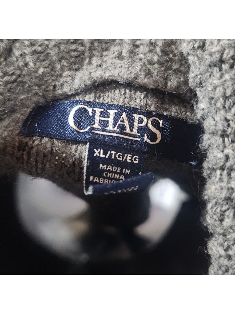 Chaps Oversized  Charcoal Marled Knit Cowlkneck Casual Cozy Sweater - Picture 2 of 6